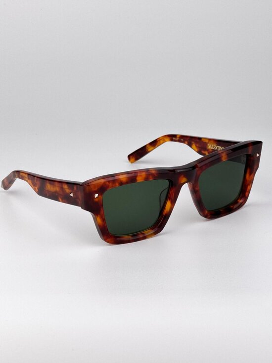 Valentino XXII VLS-106 X Square Sunglasses – Havana / Green (Unisex) main image 7